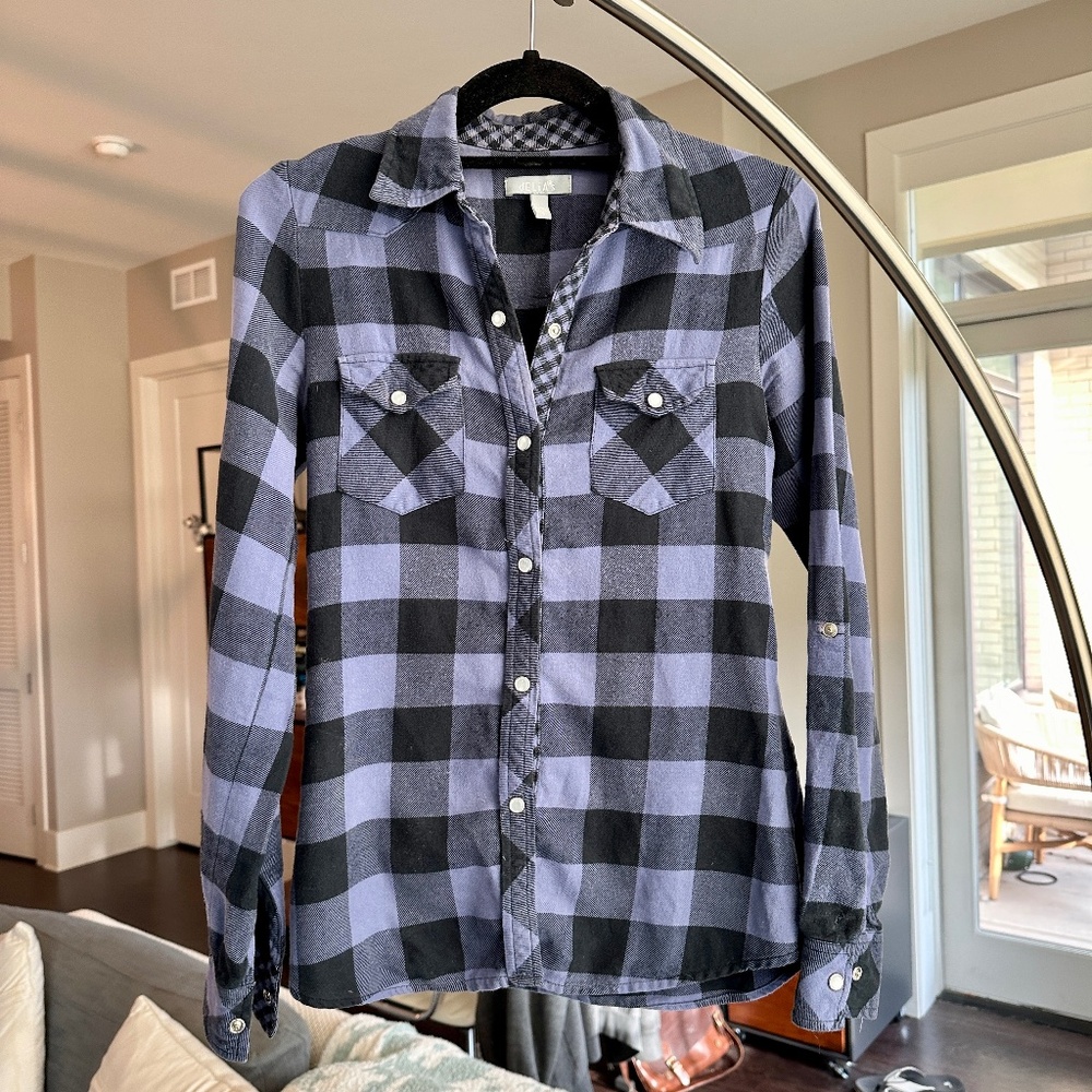 Purple Flannel Plaid Shirt